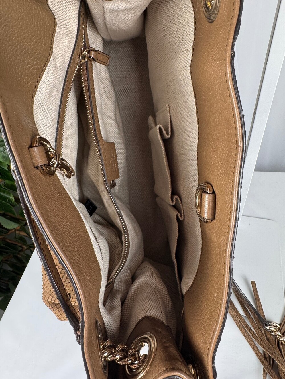 Gucci Soho Limited Edition Chain Strap Shoulder Bag Python Medium Brown Gold - Picture 15 of 15